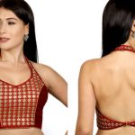 Latest Halter Neck Blouse Designs Front And Back 20