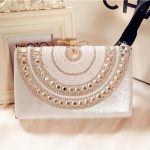 Pearl Evening Bags 2016 Crystal Beading Ladies Bridal Hand Bags .