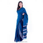 Handloom Saree With Blue And Gray Stripes Price in ... - Kapruka.c
