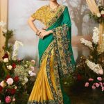 yellow colour gorgeous wedding and party wear silk heavy work .