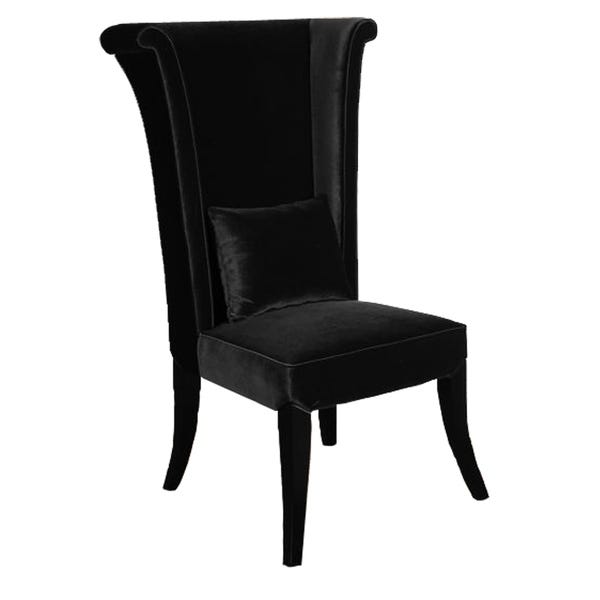 Shop Velvet High-Back Chair - Overstock - 5298993 - Bla