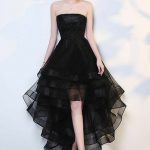 Black High Low Tulle Modest Short Prom Dress,Sexy Cocktail .