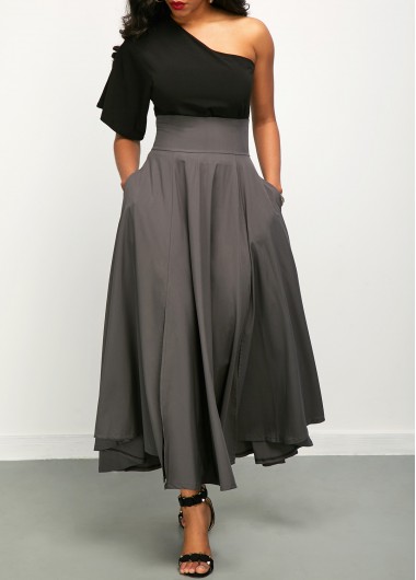 One Shoulder Top and Belted High Waist Skirt | Fashion, High .