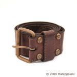 Brown Leather Belt - ROCCO, handmade brown Italian Leather men's be
