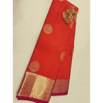 Handloom Kanchipuram Orange Silk Sarees – FashionVib