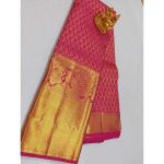 Kanchipuram Silk Golden Pink Wedding / Bridal Sarees – FashionVib