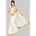 Party Wear White Base Kerala Cotton Saree, With Blouse, Rs 300 .