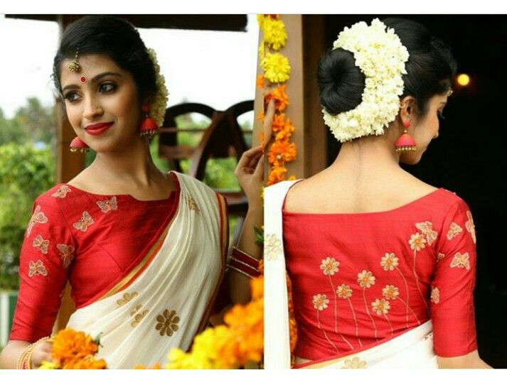 Blouse designs | Kerala saree blouse designs, Pattu saree blouse .