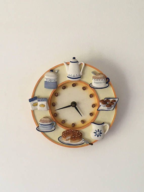 French clock Funky clock Kitchen clock vintage wall clock .