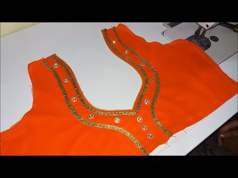 very beautiful neck design attached with lace/blouse designs - YouTu