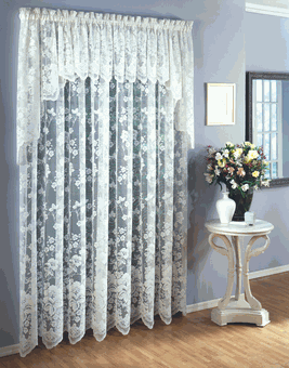 Lace Curtains - Floral Vine Lace Curtains, by Lorraine Home .