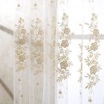 Amazon.com: eTRY Embroidered Gold Rose Floral Lace Curtains Sheer .