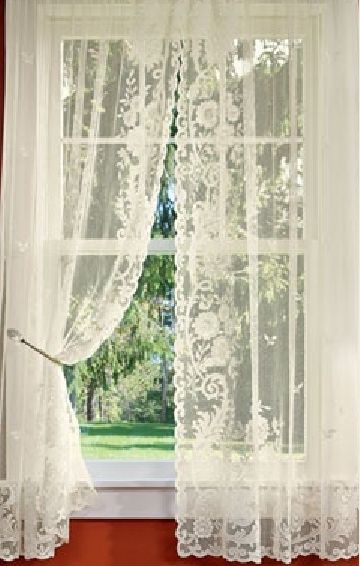 Floral Point Lace Rod Pocket Curtains - via Country Curtains .