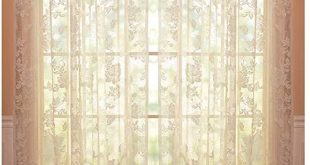 Amazon.com: Abbey Rose Floral Lace Curtain (Ivory, 50"W x 84"L .