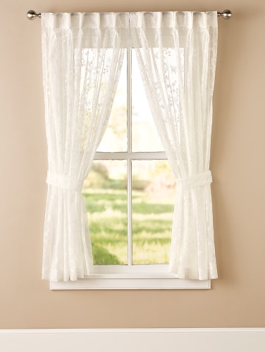 Butterfly Lace Curtains with Back Ta