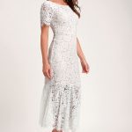 Stunning White Dress - White Lace Dress - Lace Midi Dre