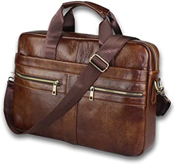 Amazon.com: BRA1NST0RM Genuine Leather Messenger Bag for Men .