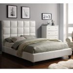 High Back Modern leather Soft Bed,Cream White leather Best .