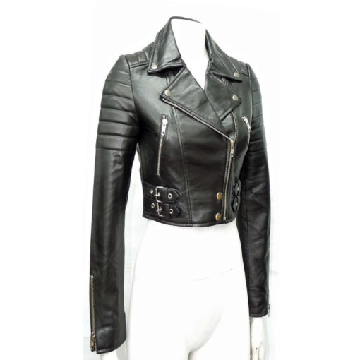 Cropped Biker Leather Jacket for Women | Made to Measure - Kilt .