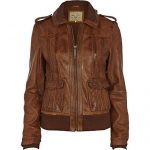 brown bomber jacket - leather / non-leather jackets - coats .