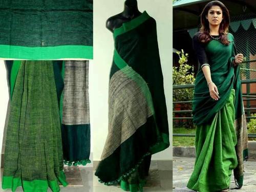 Stylish Ways to Take Pure Linen Sarees 2020 for Women - Women .