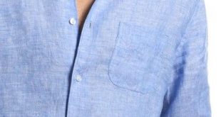 Classic blue linen shirt for men | Linen shirt men, Linen shirt .