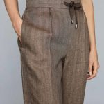 Claud Dark Brown Herringbone Linen Trousers – REI