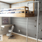Industrial Loft Bed with Rock Wall and Fireman's Pole | Simply .