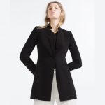 Zara Jackets & Coats | Long Blazer Black Notched Lapel W Pocket .