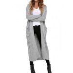 Womens Casual Open Front Long Sleeve Long Cardigans Knit Sweater .