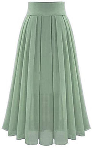 Amazon.com: High Waist Long Skirt, Women Vintage Loose Pleated A .