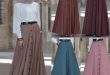 S-5XL Women Fashion Plus Size Casual Pleated Skirt Pure Color Long .