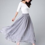 Chiffon Skirt Swing maxi skirt Long skirts for women Grey | Et