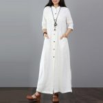 ZANZEA 2020 Autumn Plus Size Maxi Dress Long Tops Women Button .