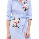 New Arrival Long Sleeve Lapel Collar Button Down Floral Printed .