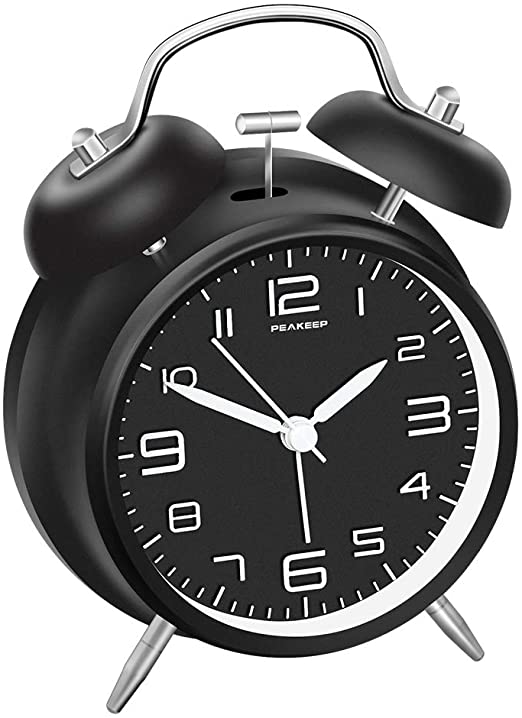 Amazon.com: Peakeep 4 inches Twin Bell Alarm Clock with .