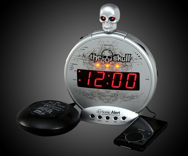 The Skull Ultra Loud Alarm Clock with Bed Shaker - KiddingAll.c
