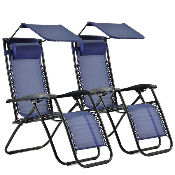Shop Merax 2PC Zero Gravity Chair Adjustable Folding Lounge Chairs .