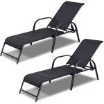Shop Costway Set of 2 Patio Lounge Chairs Sling Chaise Lounges .