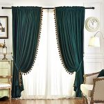 Amazon.com: QSH Queen's House Luxury Curtains Pom Poms Velvet .