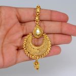 Designer Fine Gold Plated Traditional Maang Tikka Jewellery .