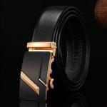 Men Leather Belts Automatic Buckles Belts Luxury Cow Leather Waist .