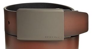Perry Ellis Portfolio Men's Leather Matte at Me Reversible Belt .