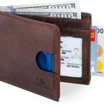 Travel Wallet RFID Blocking Bifold Slim Genuine Leather Thin .