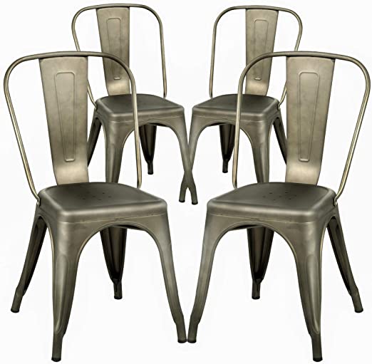 Amazon.com: Dining Chairs Set of 4 Metal Chairs Patio Chair Dining .