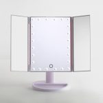 Makeup Mirror,Trifold Vanity Mirror With Lights,Touch Screen Usb .
