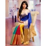 Sahaanaa Sarees Art Silk Multicolour Saree - P001 Price in India .