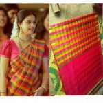 Red and multi colour checks Uppada pure silk saree |Uppada checks .