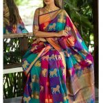 New Branded Multi Colored kanchipuram silk saree - grabandpack.com