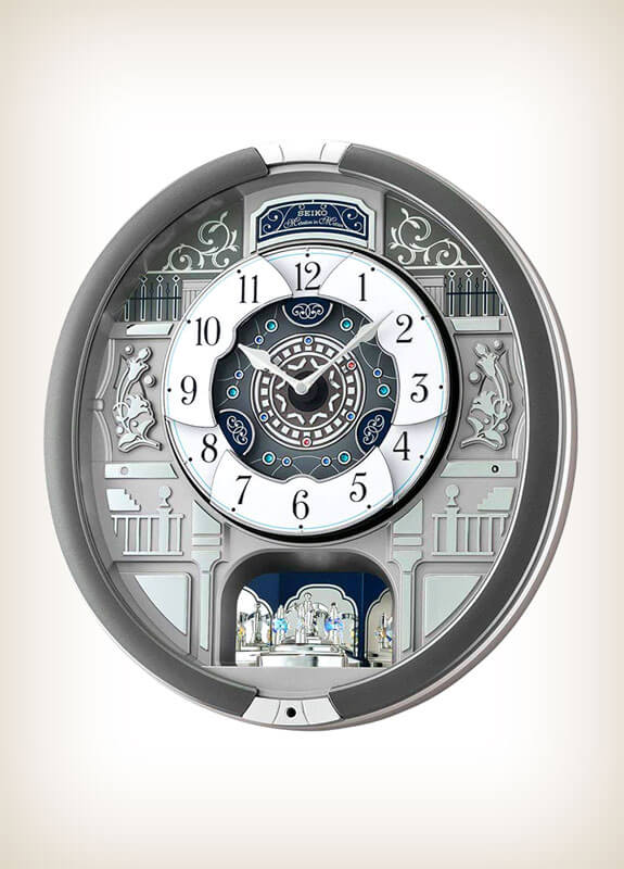 Seiko QXM366SRH Grey Style Musical Clock | Wall Of Cloc